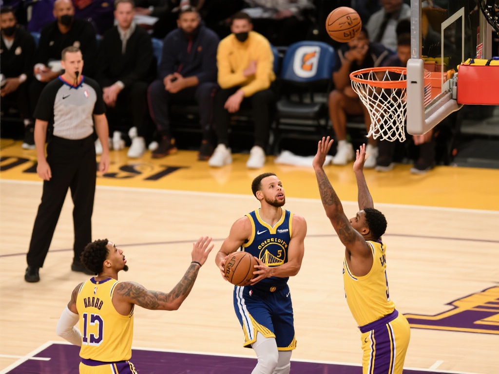 库里0.5秒造三分犯规，勇士三节狂压湖人11分